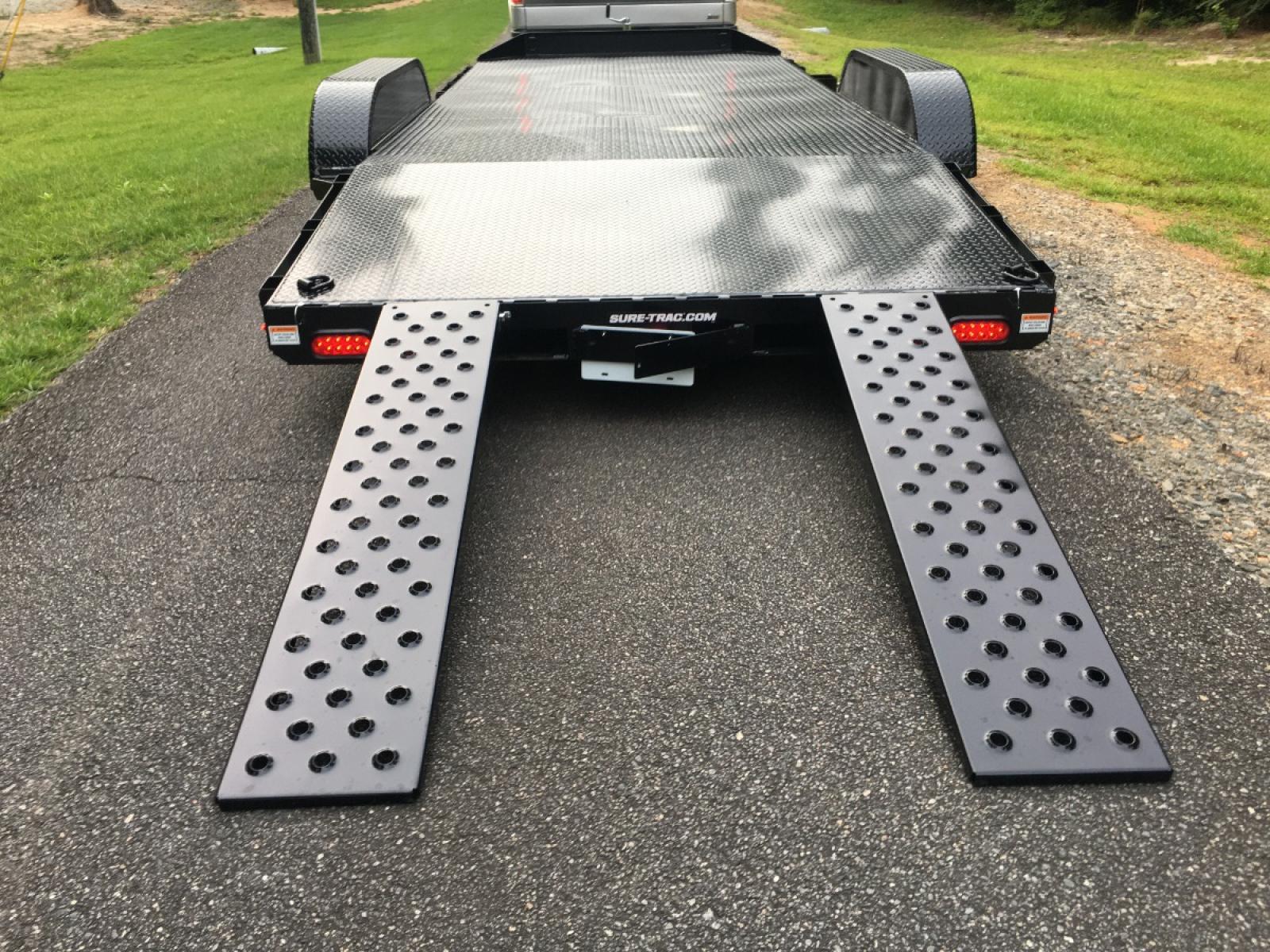 2022 Black Sure-Trac 7ft X 18ft Tandem , located at 1330 Rainey Rd., Macon, 31220, (478) 960-1044, 32.845638, -83.778687 - Please Hurry! Clearance Priced to Sell! New Deluxe Sure Trac Brand 7ft X 18ft All Steel Car Hauler Trailer. 7ft Wide and 18ft Long, Including the 48" Long Beaver Tail Low Profile Design for Easy Loading that Porsche or BMW Car! The Rear Slide Under Ramps are Both Lightweight and Heavy Duty! Rem - Photo #12