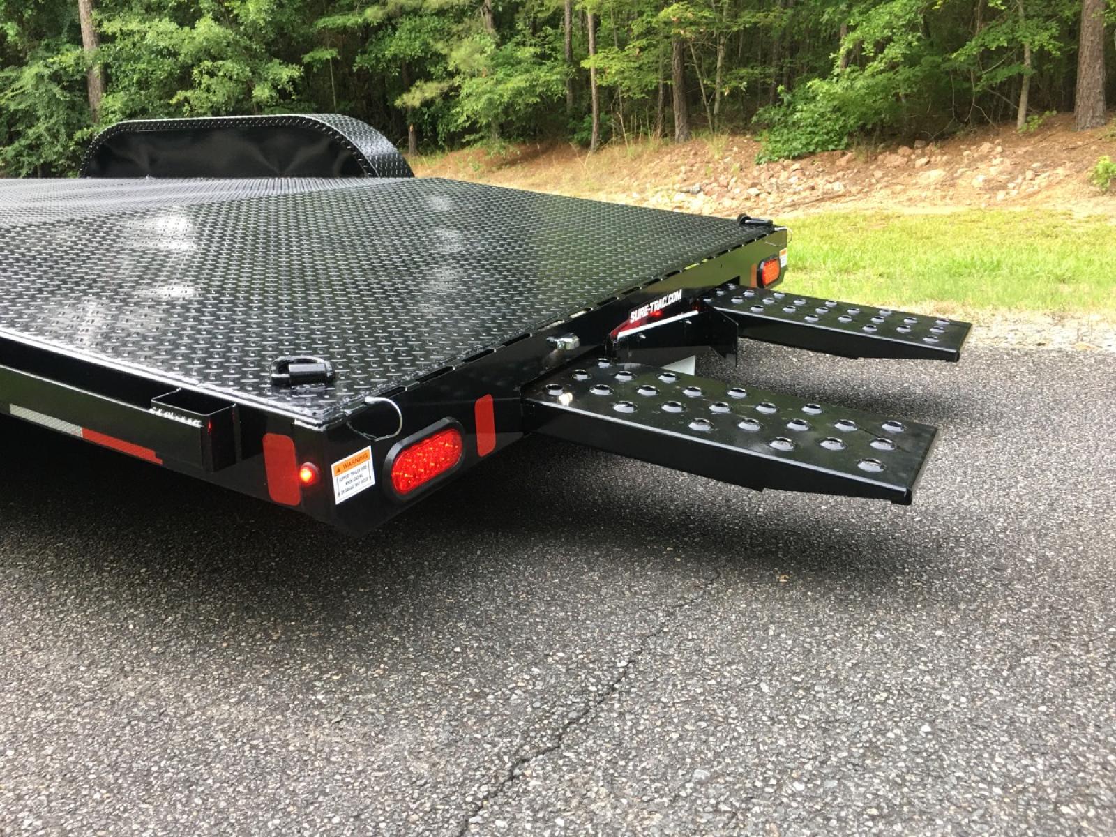 2022 Black Sure-Trac 7ft X 18ft Tandem , located at 1330 Rainey Rd., Macon, 31220, (478) 960-1044, 32.845638, -83.778687 - Please Hurry! Clearance Priced to Sell! New Deluxe Sure Trac Brand 7ft X 18ft All Steel Car Hauler Trailer. 7ft Wide and 18ft Long, Including the 48" Long Beaver Tail Low Profile Design for Easy Loading that Porsche or BMW Car! The Rear Slide Under Ramps are Both Lightweight and Heavy Duty! Rem - Photo #15