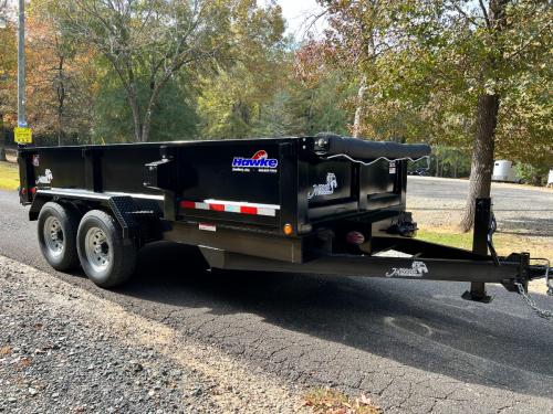 Sold! 7ft X 14ft Hawke 7 Ton Dump Trailer, Loading Ramps, Tarp, Charger!