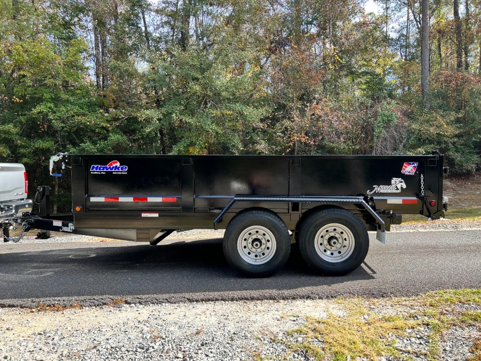 2022 Black Hawke 7ft X 14ft Tandem , located at 1330 Rainey Rd., Macon, 31220, (478) 960-1044, 32.845638, -83.778687 - Brand New 6 Ton 2022 Model Hawke Brand, 7ft X 14ft Dump Trailer! Hawke Dump Trailers are Really Awesome & Heavy Duty! This Fantastic Quality is Seen Everywhere You Look! 24" Tall Solid Steel Plate Walls are Heavy Duty! Full Length Heavy Duty Tarp! 6 Ton Total Capacity, or 12,000lbs! This Fanta - Photo #1