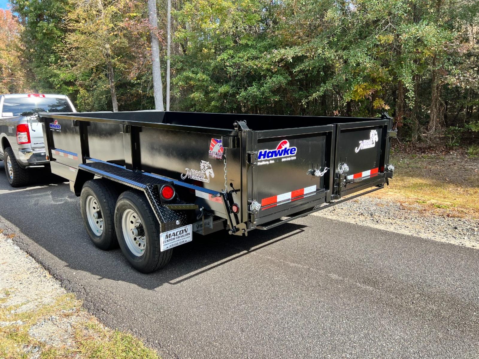 2022 Black Hawke 7ft X 14ft Tandem , located at 1330 Rainey Rd., Macon, 31220, (478) 960-1044, 32.845638, -83.778687 - Brand New 6 Ton 2022 Model Hawke Brand, 7ft X 14ft Dump Trailer! Hawke Dump Trailers are Really Awesome & Heavy Duty! This Fantastic Quality is Seen Everywhere You Look! 24" Tall Solid Steel Plate Walls are Heavy Duty! Full Length Heavy Duty Tarp! 6 Ton Total Capacity, or 12,000lbs! This Fanta - Photo #2