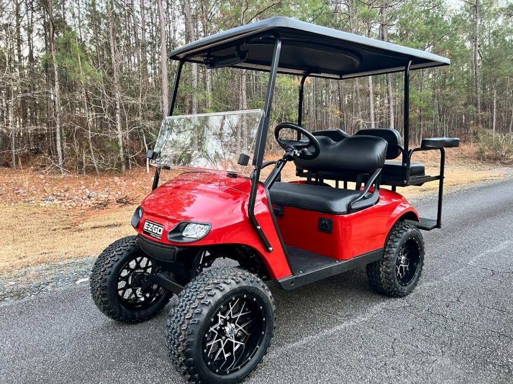 2019 BMW Red EZ-GO TXT 4 Seater Lifted All Terrain , located at 1330 Rainey Rd., Macon, 31220, (478) 960-1044, 32.845638, -83.778687 - Photo #0