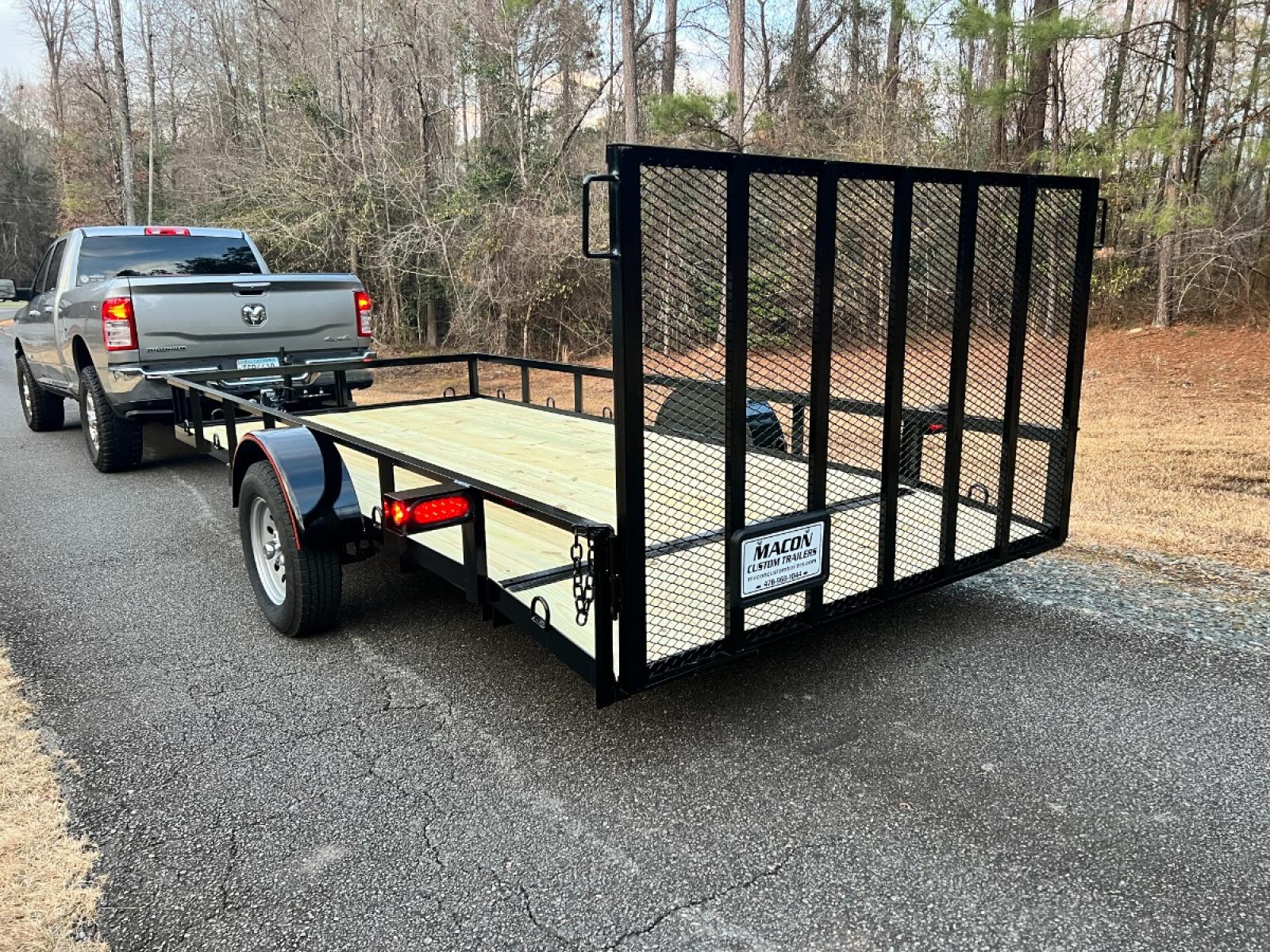 2023 Black Macon Custom Trailers 6.5ft X 14ft Utility , located at 1330 Rainey Rd., Macon, 31220, (478) 960-1044, 32.845638, -83.778687 - 6ft 6" Wide X 14ft Long Utility Trailer is Really Loaded Out! 24" Beavertail Floor at the Rear, Makes it Easy to Load! Haul Lawn Tractor, Lawn Mowers, Landscaping Equipment, Water Tanks, ATV's, Etc. 3,500 lb Axle, 7 Pin Connector Heavy Duty with 2" X 3" Angle Iron Floor Joists! Most Companies - Photo #17