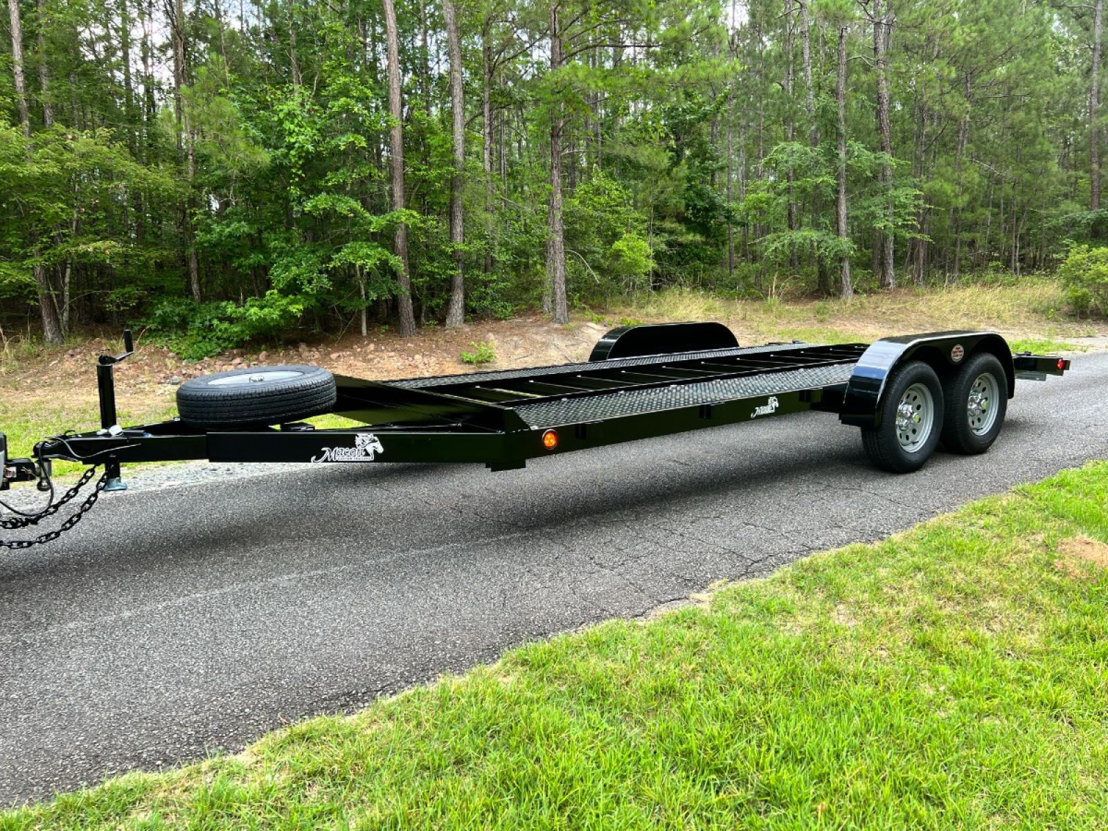 2022 Black Macon Custom Trailers 7ft X 18ft Tandem , located at 1330 Rainey Rd., Macon, 31220, (478) 960-1044, 32.845638, -83.778687 - Like New Deluxe 7ft X 18ft All Steel Car Hauler Trailer. Price is Out the Door for Cash, No Tax! 7ft Wide and 18ft Long, Including the 24" Long Beaver Tail The Rear Slide Under Ramps are Heavy Duty! 5" Channel Iron Main Frame. The Floor joists are 3" Channel Iron on 16" Centers! Spare Tire Ho - Photo #0
