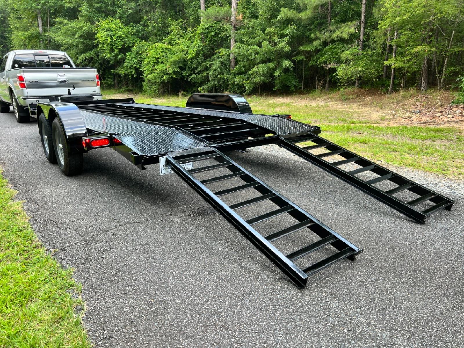 2022 Black Macon Custom Trailers 7ft X 18ft Tandem , located at 1330 Rainey Rd., Macon, 31220, (478) 960-1044, 32.845638, -83.778687 - Like New Deluxe 7ft X 18ft All Steel Car Hauler Trailer. Price is Out the Door for Cash, No Tax! 7ft Wide and 18ft Long, Including the 24" Long Beaver Tail The Rear Slide Under Ramps are Heavy Duty! 5" Channel Iron Main Frame. The Floor joists are 3" Channel Iron on 16" Centers! Spare Tire Ho - Photo #10