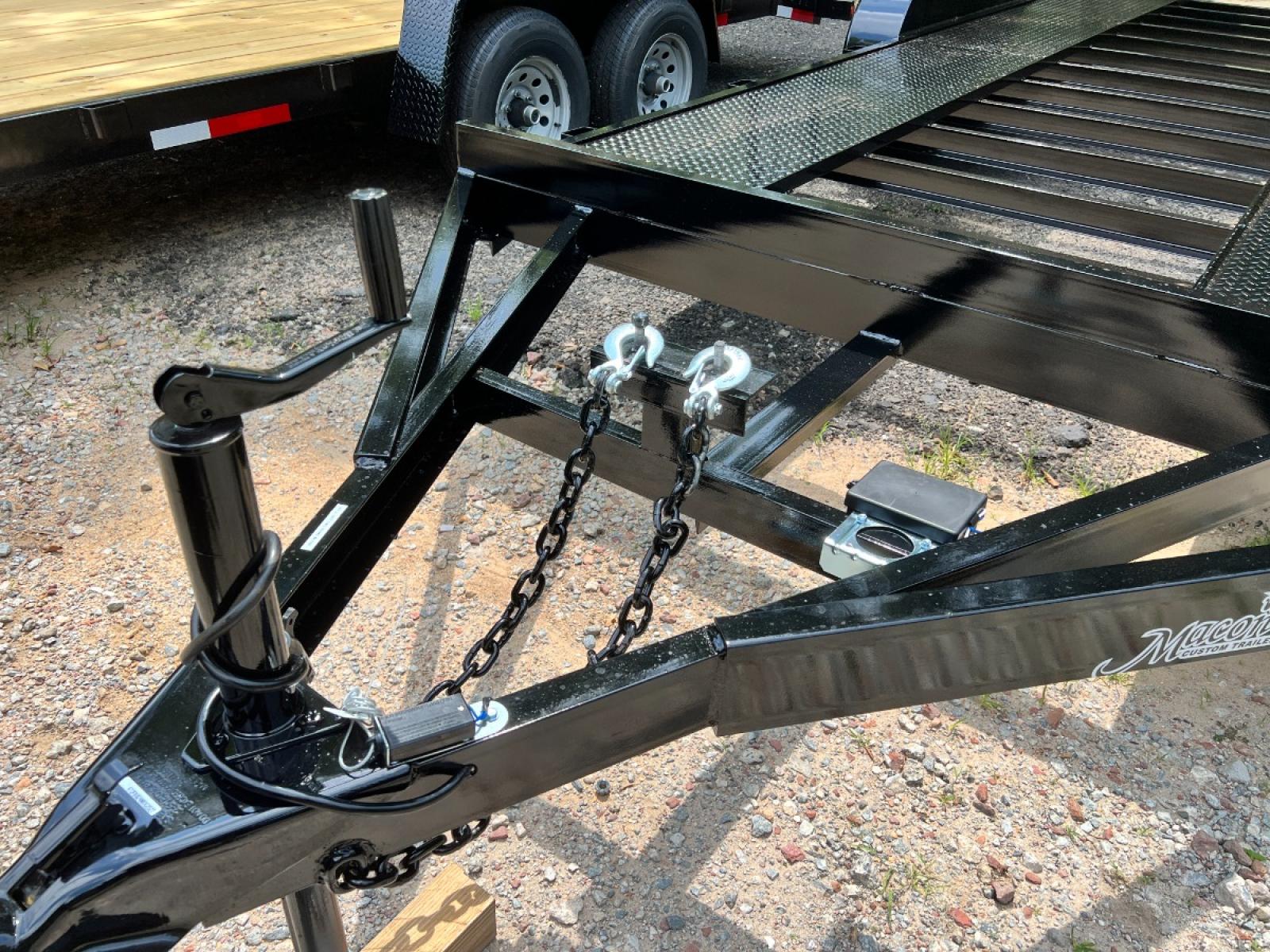 2022 Black Macon Custom Trailers 7ft X 18ft Tandem , located at 1330 Rainey Rd., Macon, 31220, (478) 960-1044, 32.845638, -83.778687 - Like New Deluxe 7ft X 18ft All Steel Car Hauler Trailer. Price is Out the Door for Cash, No Tax! 7ft Wide and 18ft Long, Including the 24" Long Beaver Tail The Rear Slide Under Ramps are Heavy Duty! 5" Channel Iron Main Frame. The Floor joists are 3" Channel Iron on 16" Centers! Spare Tire Ho - Photo #14