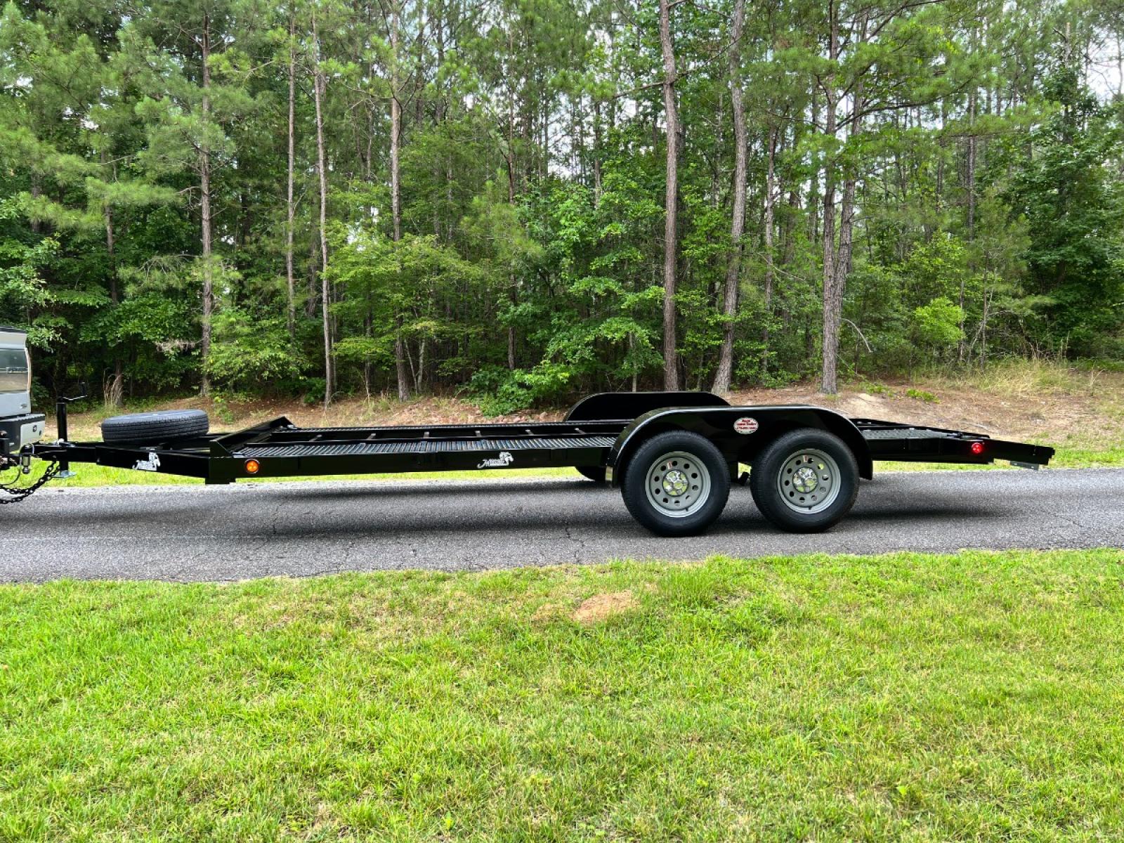 2022 Black Macon Custom Trailers 7ft X 18ft Tandem , located at 1330 Rainey Rd., Macon, 31220, (478) 960-1044, 32.845638, -83.778687 - Hurry, Clearance Priced! Only One to Sell! New Deluxe 7ft X 18ft All Steel Car Hauler Trailer. 7ft Wide and 18ft Long, Including the 24" Long Beaver Tail The Rear Slide Under Ramps are Heavy Duty! 5" Channel Iron Main Frame. The Floor joists are 3" Channel Iron on 16" Centers! Spare Tire Hold - Photo #15