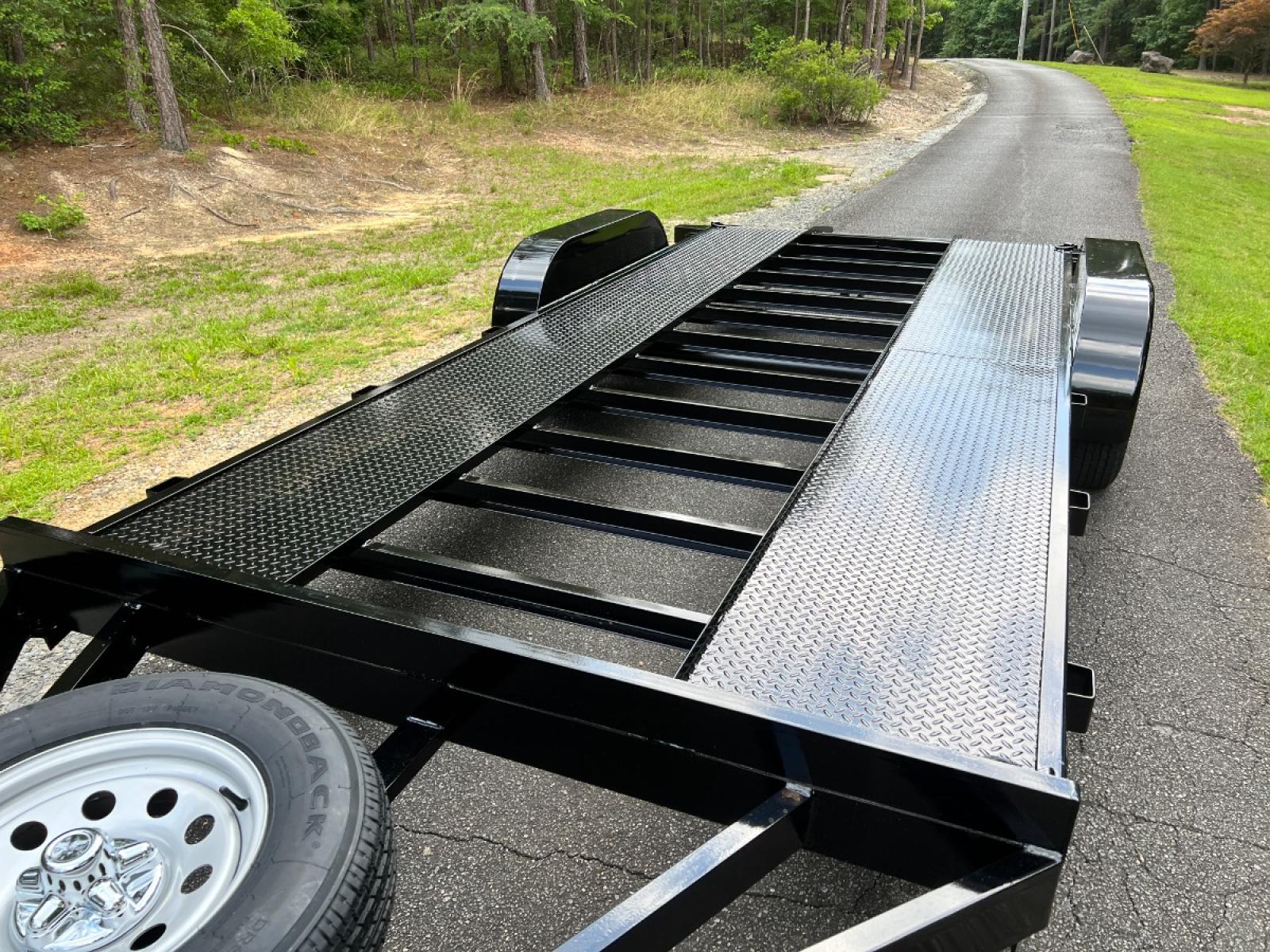 2022 Black Macon Custom Trailers 7ft X 18ft Tandem , located at 1330 Rainey Rd., Macon, 31220, (478) 960-1044, 32.845638, -83.778687 - Hurry, Clearance Priced! Only One to Sell! New Deluxe 7ft X 18ft All Steel Car Hauler Trailer. 7ft Wide and 18ft Long, Including the 24" Long Beaver Tail The Rear Slide Under Ramps are Heavy Duty! 5" Channel Iron Main Frame. The Floor joists are 3" Channel Iron on 16" Centers! Spare Tire Hold - Photo #2