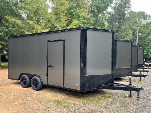 8.5ft X 16ft Elite Cargo Brand Enclosed Trailer, 7.5ft Tall, 6 D Rings, .080 Skin!