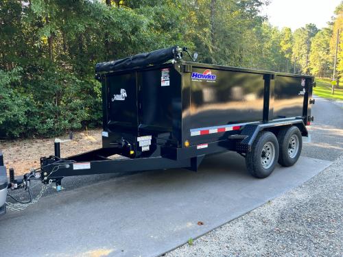 5 Ton Hawke 6ft X 12ft Dump Trailer 3ft Steel Walls, Ramps, Tarp!