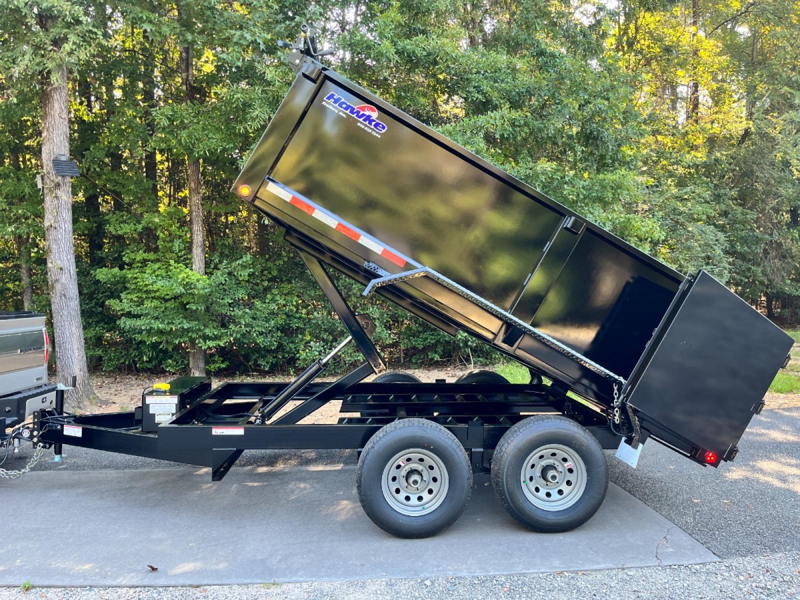 2023 Black Hawke 6ft X 12ft High Sided , located at 1330 Rainey Rd., Macon, 31220, (478) 960-1044, 32.845638, -83.778687 - Brand New 2023 Model 5 Ton Hawke Brand Dump Trailer! 6ft X 12ft and 3ft Tall Sides! Hawke Dump Trailers are Really Awesome & Heavy Duty! This Fantastic Quality is Seen Everywhere You Look! 36" Tall Solid Steel Plate Walls are Heavy Duty! Full Length Heavy Duty Tarp! 5 Ton Total Capacity, or 10 - Photo #18