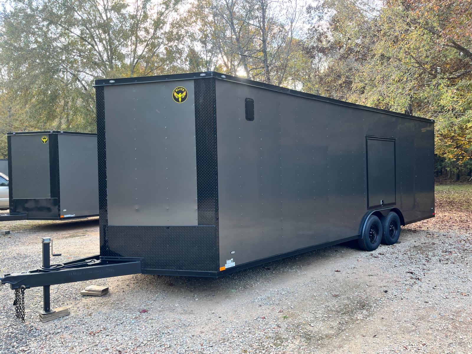 2023 .080 Charcoal Metallic w/Black Out Pkg. Elite Cargo 8.5ft X 24ft Tandem , located at 1330 Rainey Rd., Macon, 31220, (478) 960-1044, 32.845638, -83.778687 - Brand New 2023 Model Elite Cargo Trailer, Made Tifton, GA 7ft 4