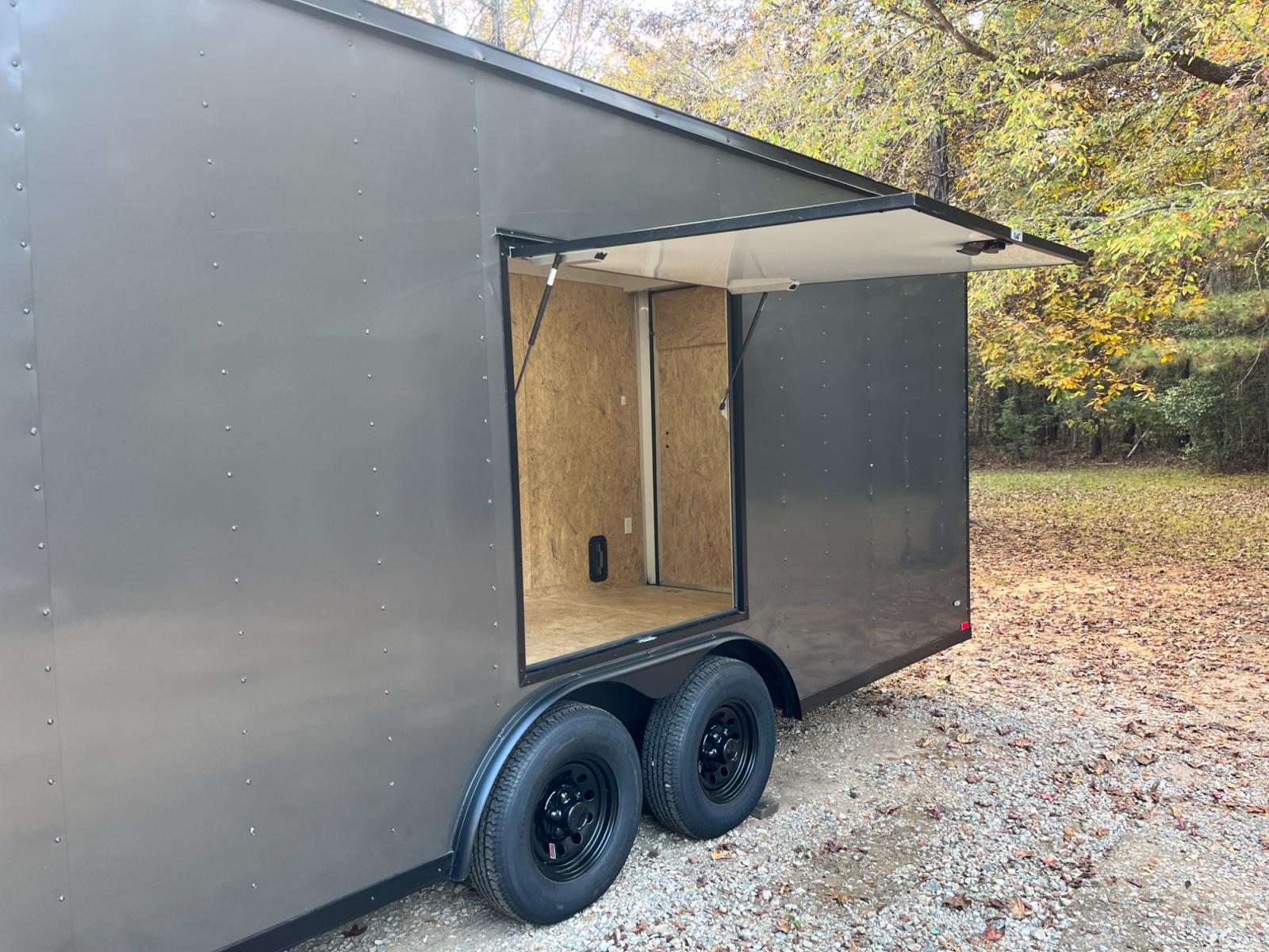 2023 .080 Charcoal Metallic w/Black Out Pkg. Elite Cargo 8.5ft X 24ft Tandem , located at 1330 Rainey Rd., Macon, 31220, (478) 960-1044, 32.845638, -83.778687 - Brand New 2023 Model Elite Cargo Trailer, Made Tifton, GA 7ft 4" Tall Inside Height, Air Conditioner, Insulated too! 15,500 BTU A/C Unit, 5 Inside LED Light Strips! Lights Up Really Bright Inside! This Deluxe Enclosed Car Hauler has Awesome Features! .080 Thick Charcoal Metallic Skin! Stunning - Photo #5