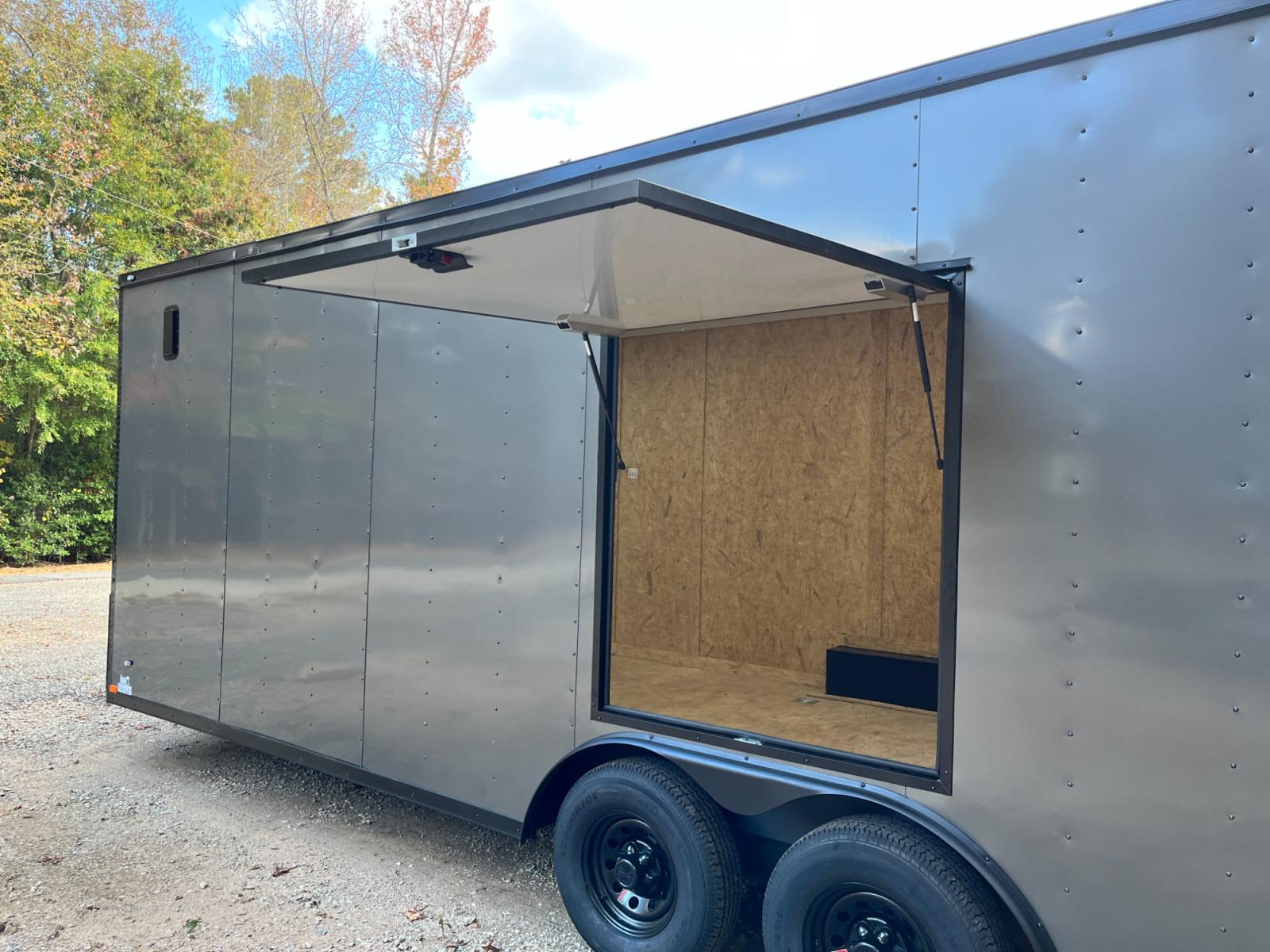 2023 .080 Charcoal Metallic w/Black Out Pkg. Elite Cargo 8.5ft X 24ft Tandem , located at 1330 Rainey Rd., Macon, 31220, (478) 960-1044, 32.845638, -83.778687 - Brand New 2023 Model Elite Cargo Trailer, Made Tifton, GA 7ft 4" Tall Inside Height, Air Conditioner, Insulated too! 15,500 BTU A/C Unit, 5 Inside LED Light Strips! Lights Up Really Bright Inside! This Deluxe Enclosed Car Hauler has Awesome Features! .080 Thick Charcoal Metallic Skin! Stunning - Photo #6