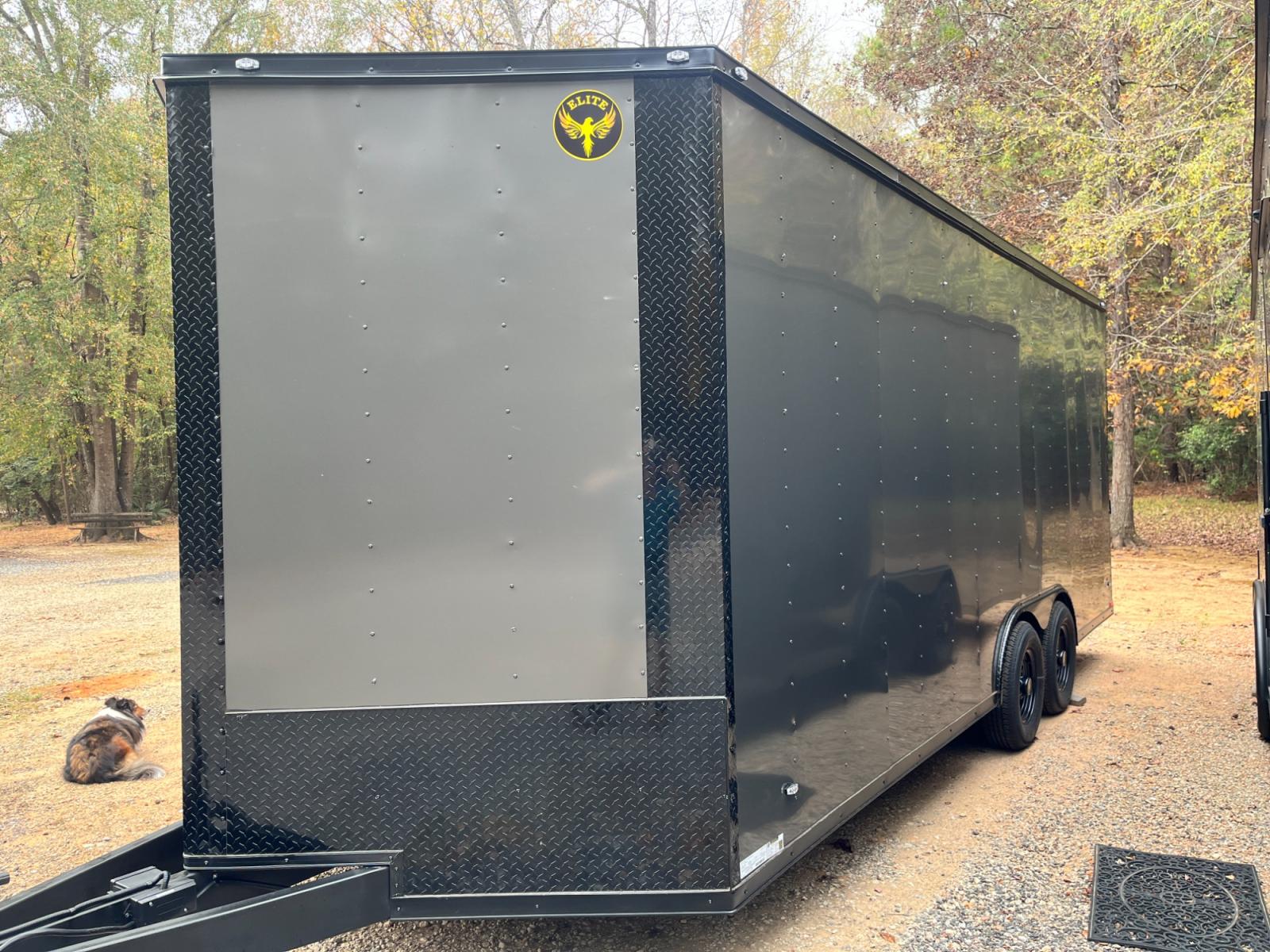 2023 .080 Charcoal Metallic w/Black Out Pkg. Elite Cargo 8.5ft X 20ft Tandem , located at 1330 Rainey Rd., Macon, 31220, (478) 960-1044, 32.845638, -83.778687 - 8.5ft X 20ft Tandem Enclosed Cargo Trailer! Made by Elite Trailers, in Tifton, Ga! This is the Best Quality Trailer Built Today! .080 Thick Charcoal Metallic Skin, with the Black Out Pkg Trim! One Piece Rubber Roof, on top of 7/16