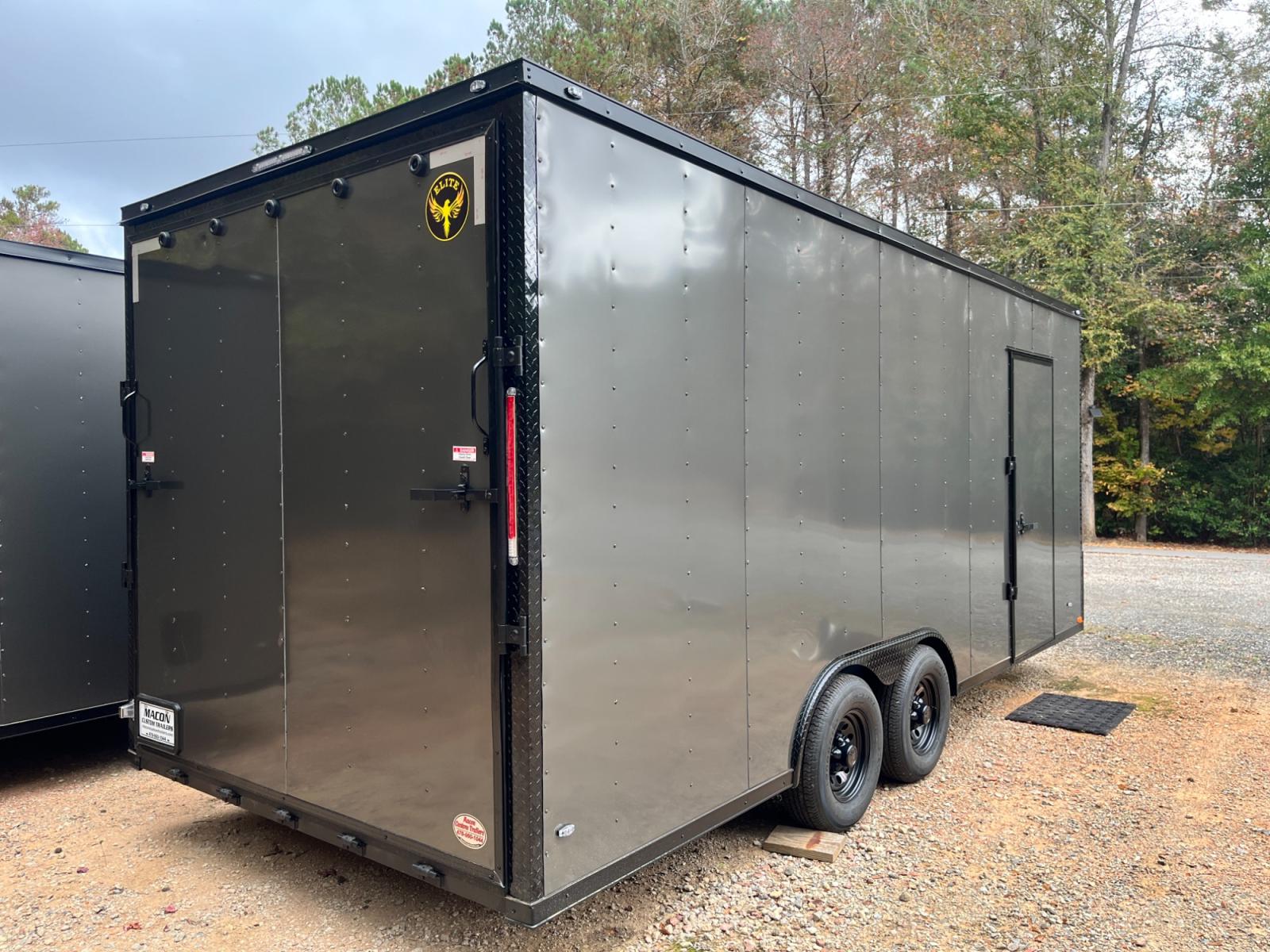 2023 .080 Charcoal Metallic w/Black Out Pkg. Elite Cargo 8.5ft X 20ft Tandem , located at 1330 Rainey Rd., Macon, 31220, (478) 960-1044, 32.845638, -83.778687 - Photo #2