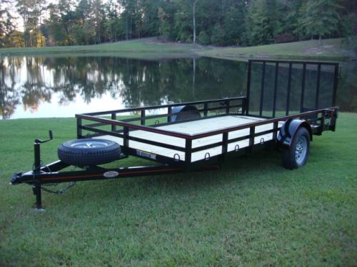 Sold! 6.5ft X 14ft Deluxe Single Axle Trailer, Beavertail, Tubing Rails & Posts!