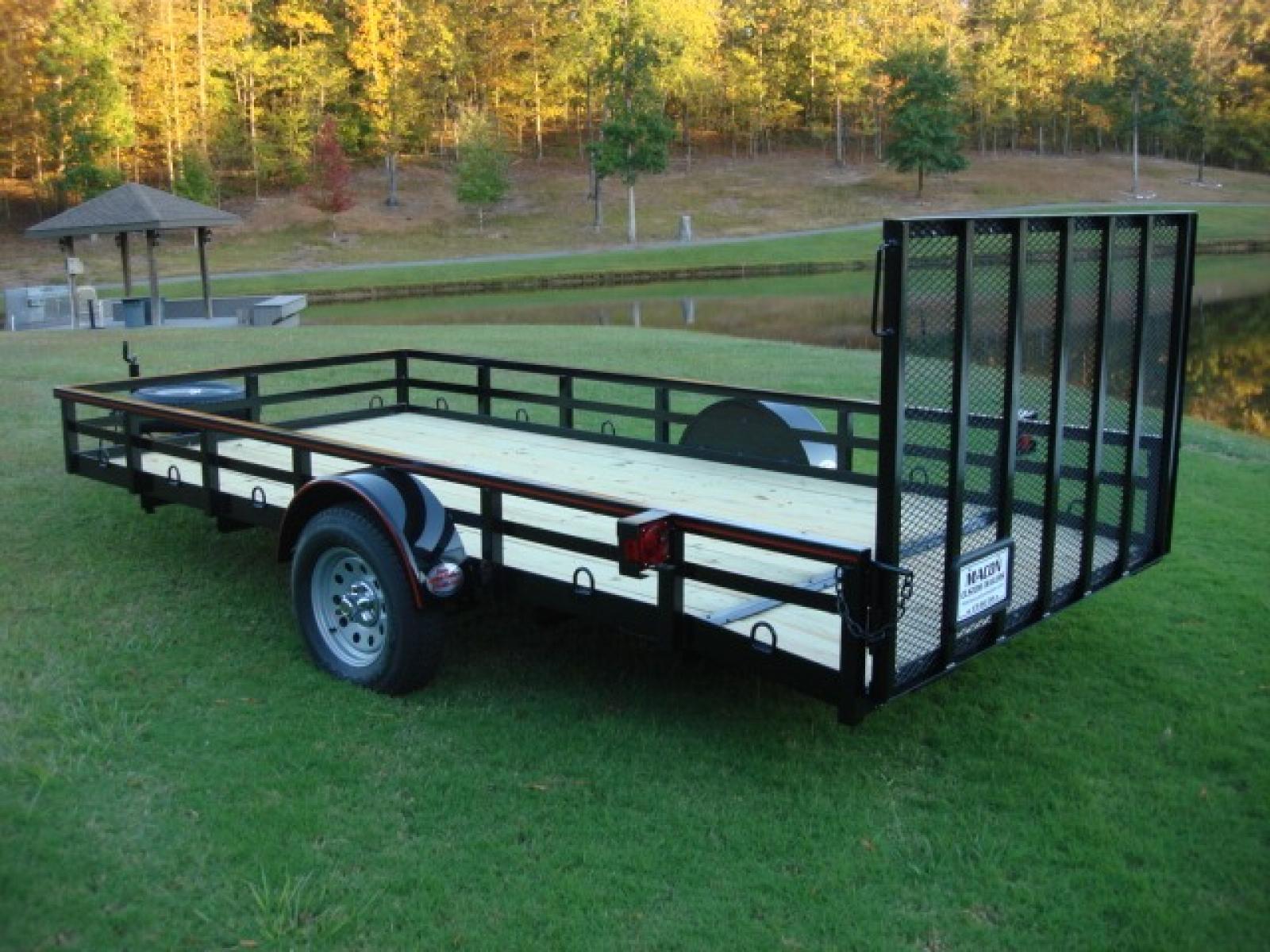 2023 Black Macon Custom Trailers 6.5ft X 14ft Utility , located at 1330 Rainey Rd., Macon, 31220, (478) 960-1044, 32.845638, -83.778687 - 6ft 6" Wide X 14ft Long Utility Trailer is Really Loaded Out! 24" Beavertail Floor at the Rear, Makes it Easy to Load! All Square Tubing 2" X 2" Top Rail and Side Posts! 1/4" X 2" Wide Mid Band Strap! Haul Lawn Tractor, Lawn Mowers, Landscaping Equipment, Water Tanks, ATV's, Etc. 3,500 lb Dexte - Photo #2