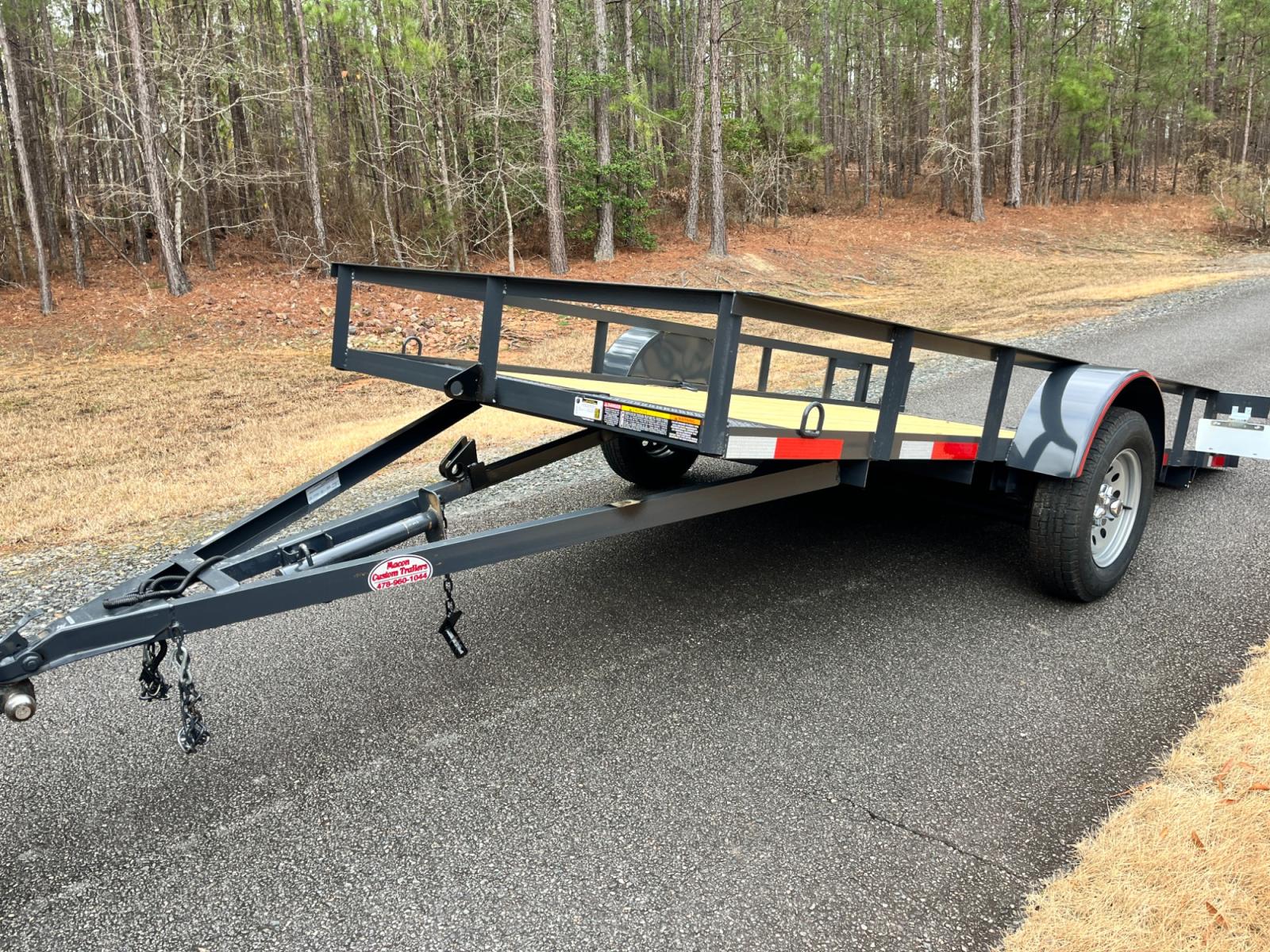 2023 Dark Gray Macon Custom Trailers 6ft X 12ft Tilt Bed , located at 1330 Rainey Rd., Macon, 31220, (478) 960-1044, 32.845638, -83.778687 - Heavy Duty Tilt Bed 6ft X 13ft Utility Trailer! Pull the Huge pin and the Trailer Tilts on its Own! 12" Tall Angle Iron Rails are 2' X 2' Size Angle Iron! This is Heavy Duty! Great for Hauling Your ATV, Golf Cart, Firewood, Mower, UTV, etc. 6ft Wide by 13ft Long Heavy Duty Trailer. Angle Iron R - Photo #10