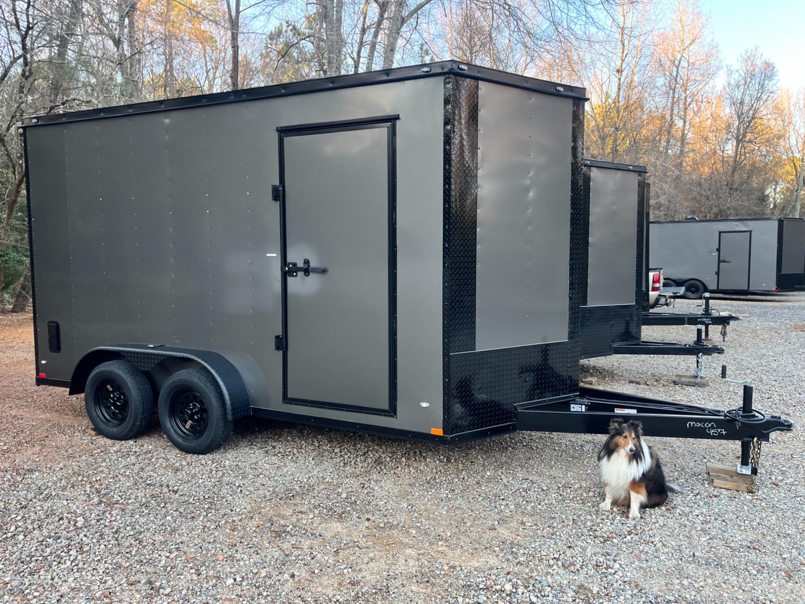2024 .080 Charcoal Metallic w/Black Out Pkg. Elite Cargo 7ft X 14ft Tandem , located at 1330 Rainey Rd., Macon, 31220, (478) 960-1044, 32.845638, -83.778687 - Photo #0