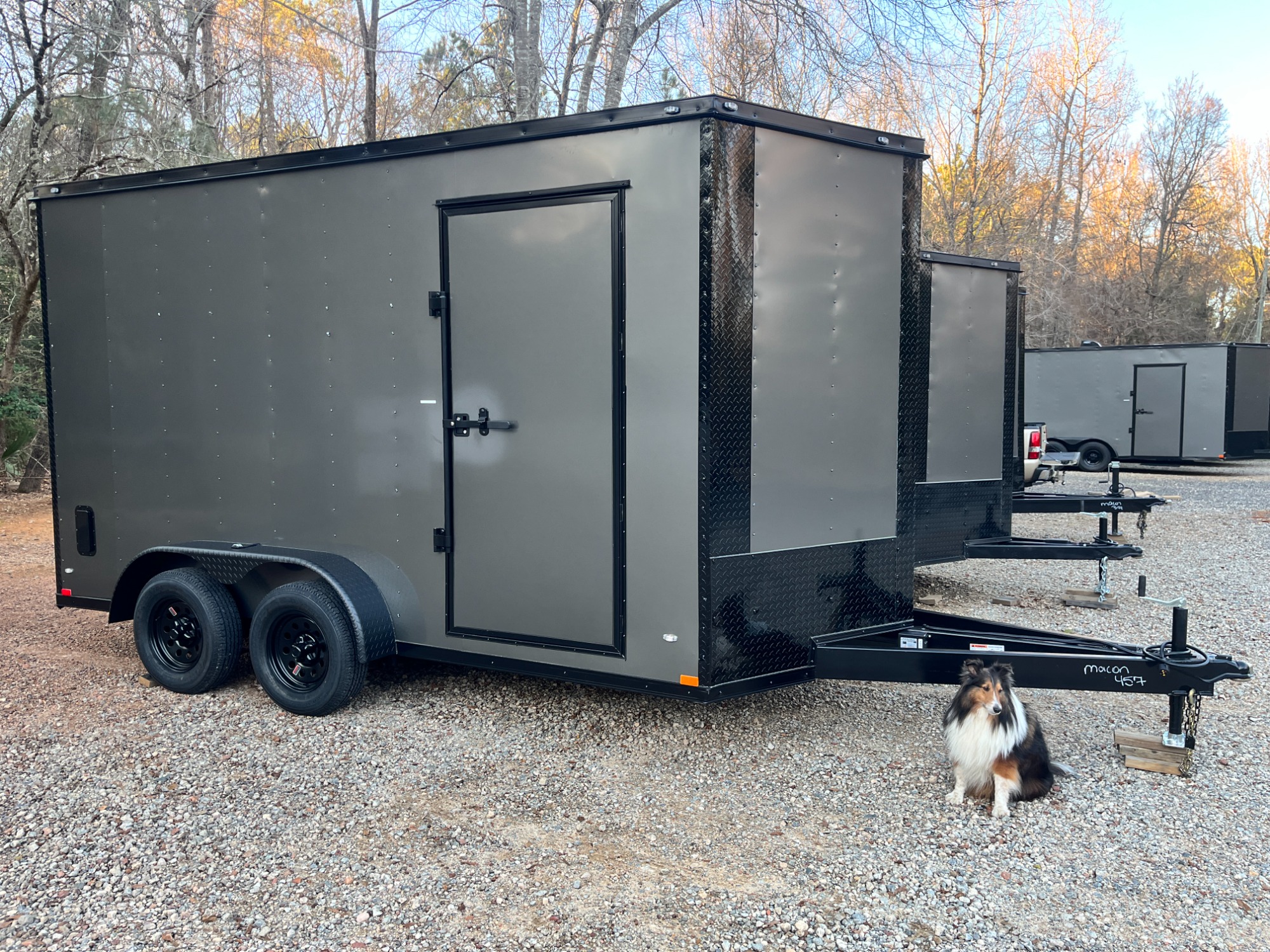 photo of Elite 7ft X 14ft Tandem Enclosed Cargo Trailer, 7.5ft Tall, 6 Floor D Rings!