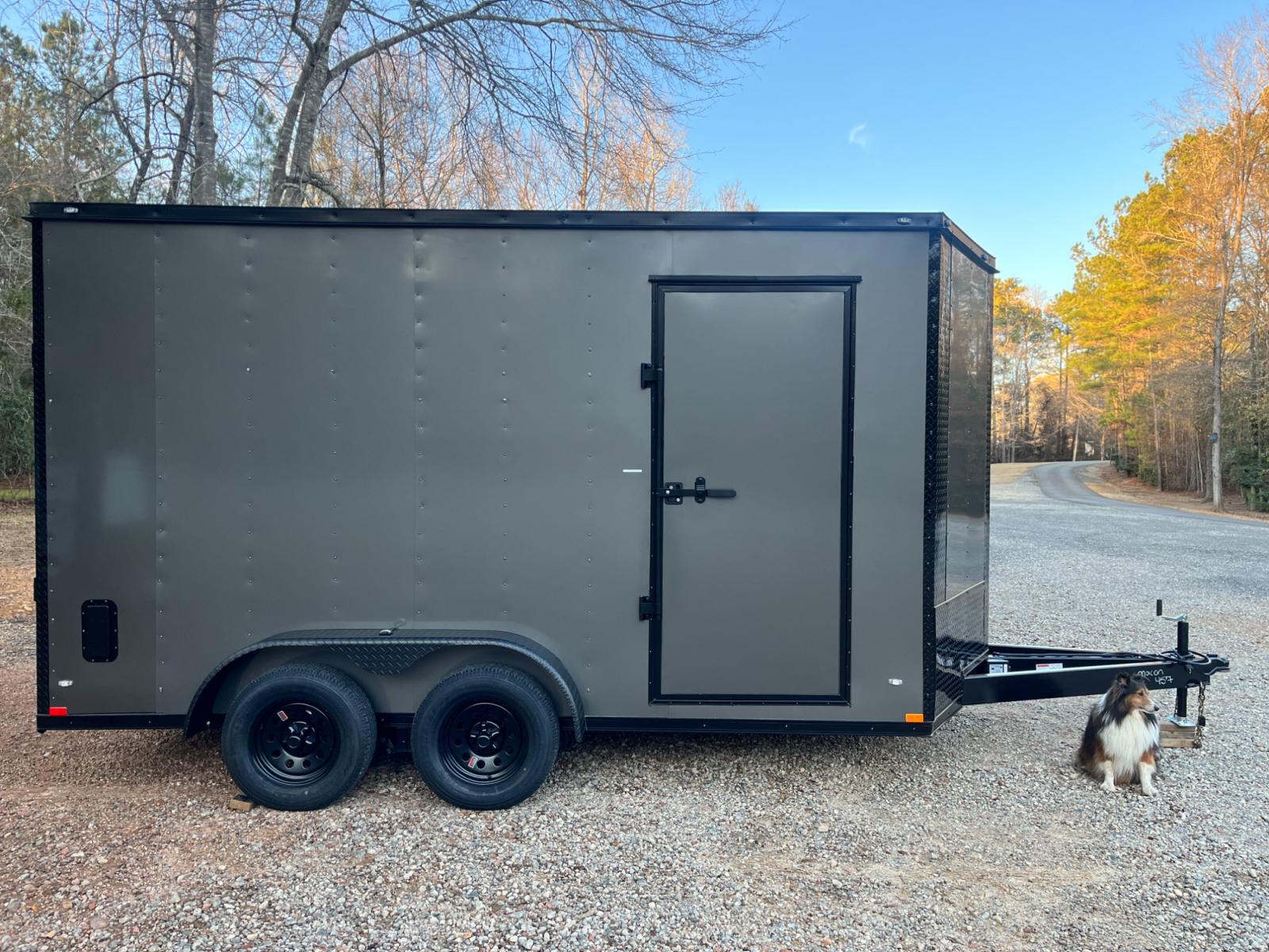 2023 .080 Charcoal Metallic w/Black Out Pkg. Elite Cargo 7ft X 14ft Tandem , located at 1330 Rainey Rd., Macon, 31220, (478) 960-1044, 32.845638, -83.778687 - Brand New 2023 "Top of the Line" Elite Cargo Brand Trailer Made in South Ga. Awesome 7ft X 14ft Tandem Enclosed Cycle Hauler & Cargo Trailer! Taller Inside Height is 7ft 6" Tall Inside & Ramp Door Clearance is 7ft! .080 Thick Metallic Charcoal Aluminum Skin is Awesome! Black Out Pkg Trim, Wider - Photo #1