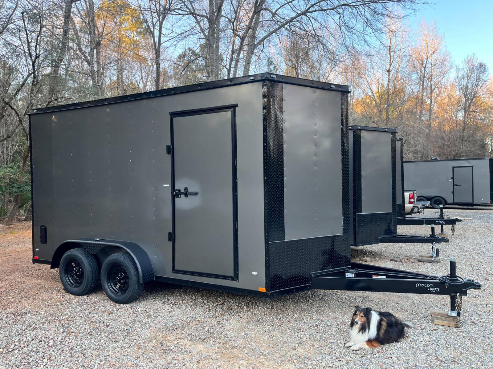2024 .080 Charcoal Metallic w/Black Out Pkg. Elite Cargo 7ft X 14ft Tandem , located at 1330 Rainey Rd., Macon, 31220, (478) 960-1044, 32.845638, -83.778687 - Photo #19