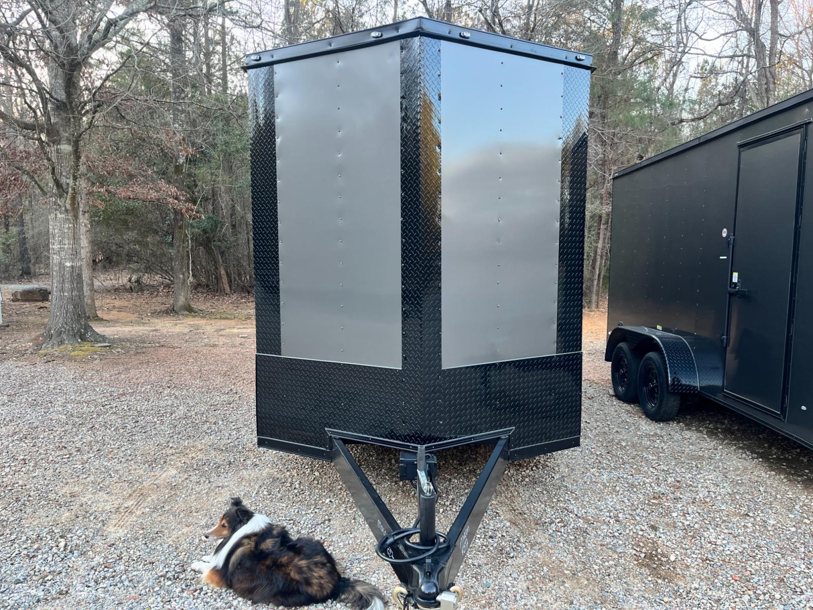 2024 .080 Charcoal Metallic w/Black Out Pkg. Elite Cargo 7ft X 14ft Tandem , located at 1330 Rainey Rd., Macon, 31220, (478) 960-1044, 32.845638, -83.778687 - Photo #7