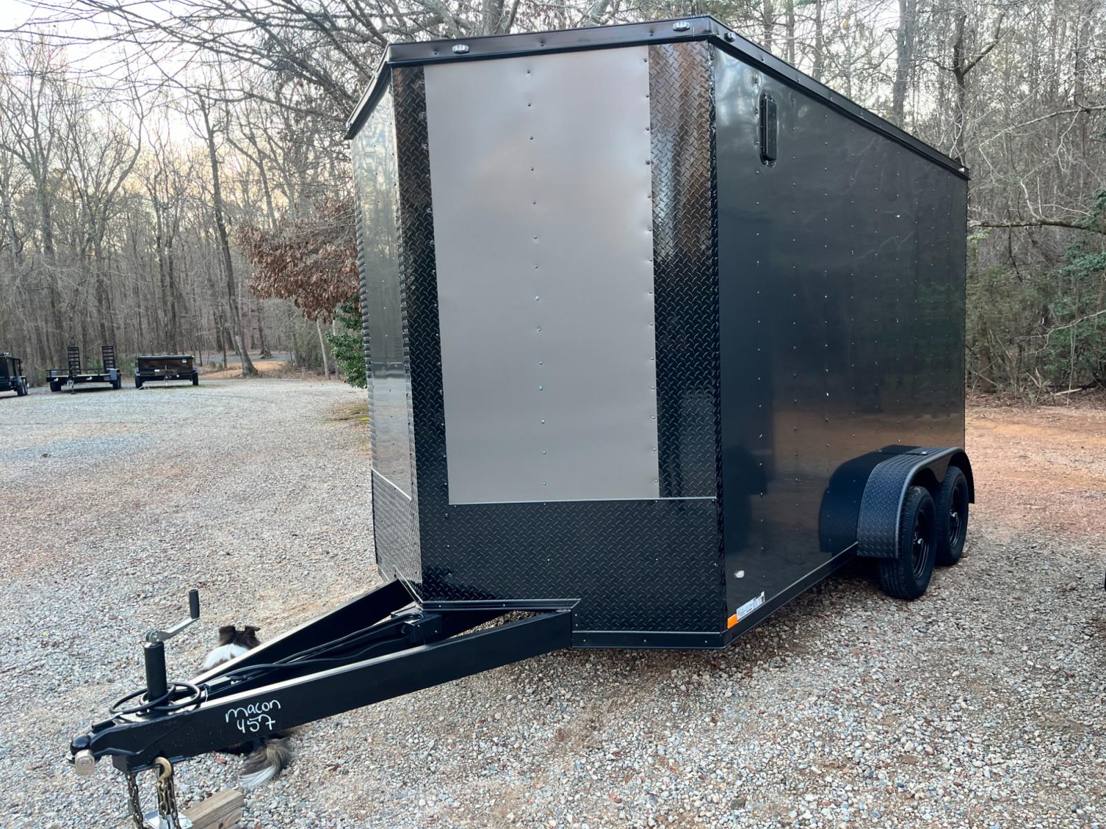 2024 .080 Charcoal Metallic w/Black Out Pkg. Elite Cargo 7ft X 14ft Tandem , located at 1330 Rainey Rd., Macon, 31220, (478) 960-1044, 32.845638, -83.778687 - Photo #8
