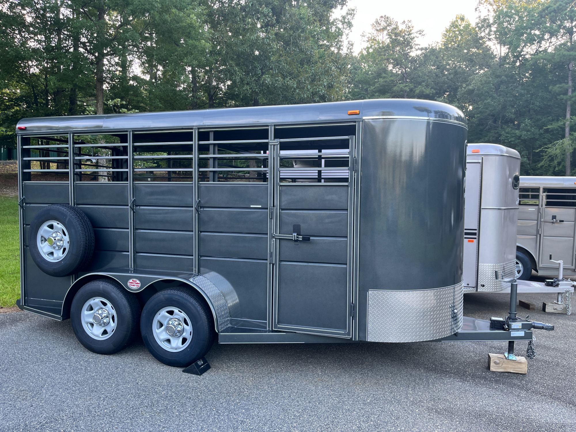 photo of Sold! New 6ft X 16ft Calico Livestock Trailer, 6.5ft Tall, Center Cut Gate!