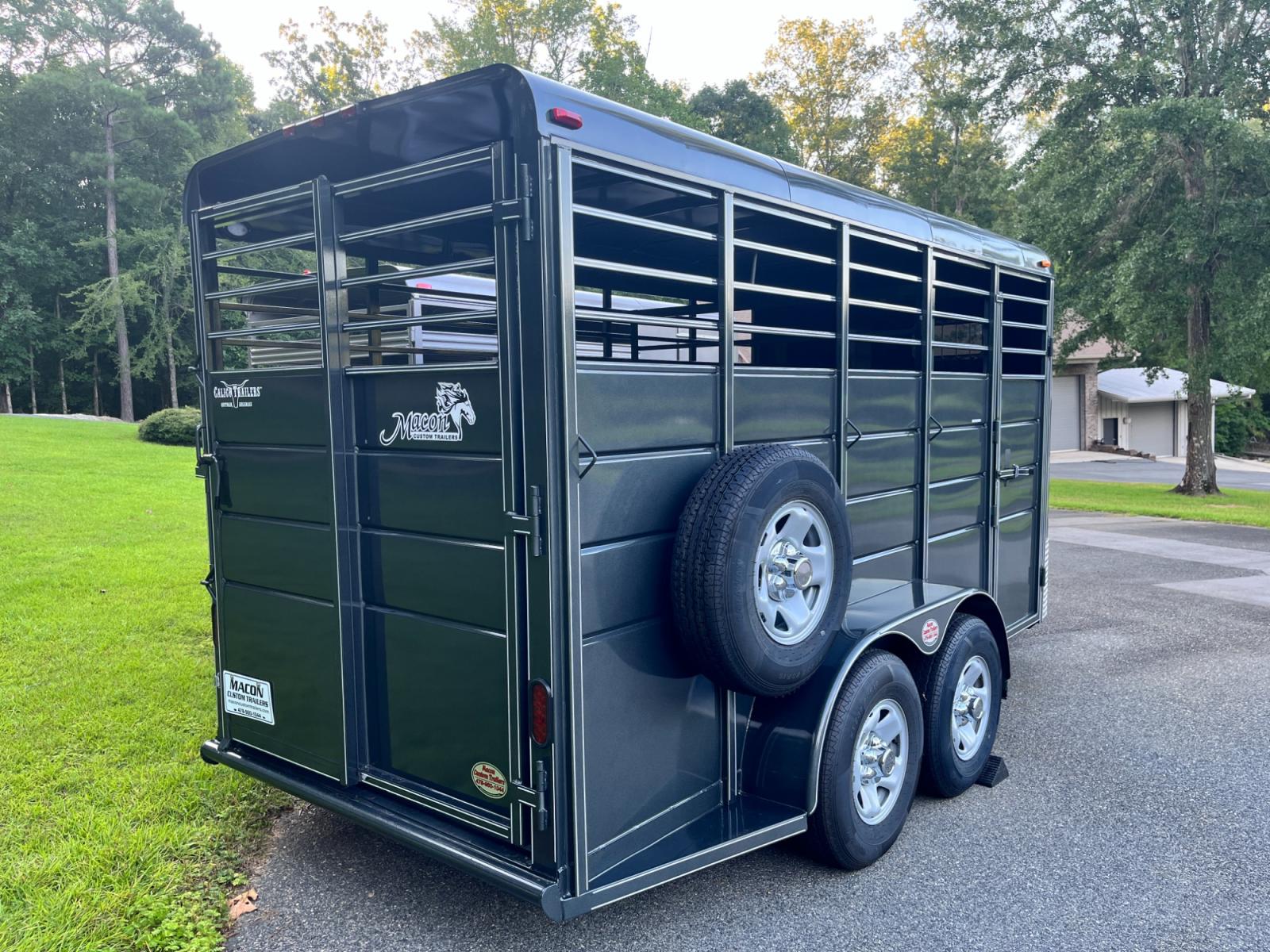 2023 Charcoal Metallic /Charcoal Calico 6ft X 16ft Livestock Trailer , located at 1330 Rainey Rd., Macon, 31220, (478) 960-1044, 32.845638, -83.778687 - Sold! Brand New 2023 Horse & Livestock Trailer 6.5ft Tall Made by Calico Trailers, in Arkansas Haul Small Horses in Style, Multiple Cows or Goats!! 6.5ft Tall Interior Height for Hauling Small Horses, Cows, Goats, Pigs, Sheep, Whatever! 6ft X 16ft is the Perfect Size. Haul All Your Animals With - Photo #1
