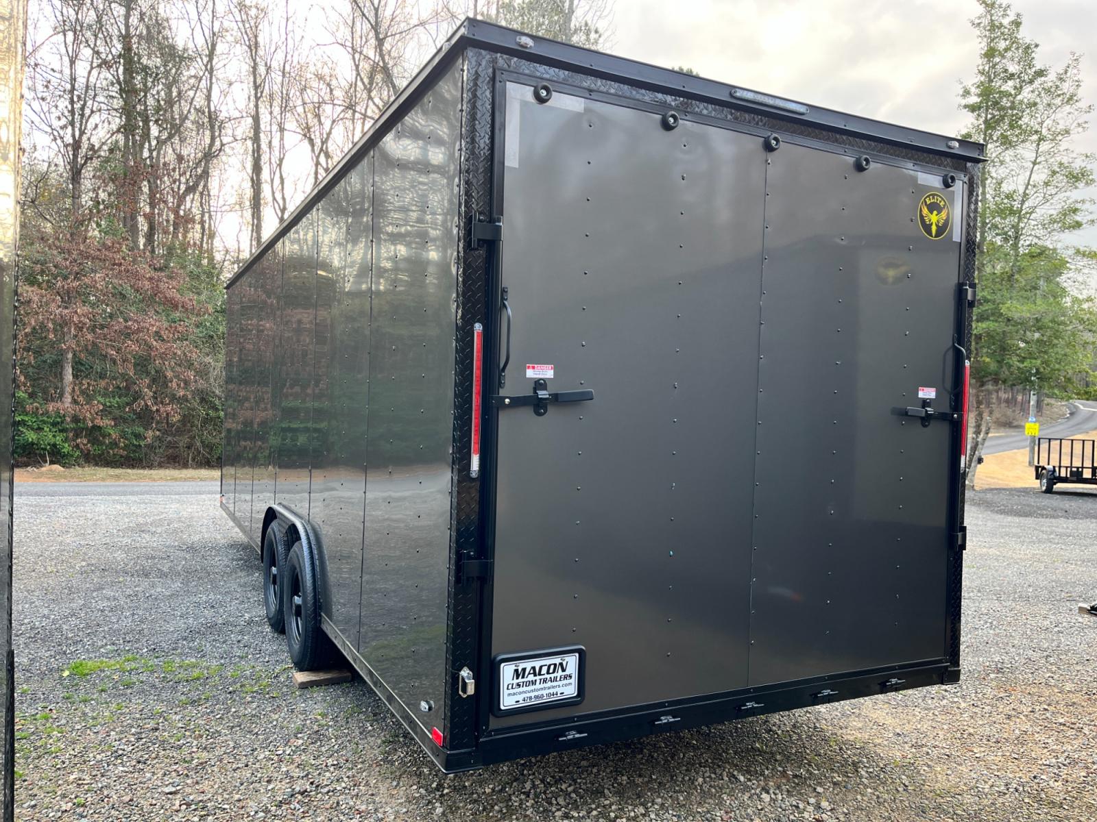 2023 .080 Charcoal Metallic w/Black Out Pkg. Elite Cargo 8.5ft X 24ft Tandem , located at 1330 Rainey Rd., Macon, 31220, (478) 960-1044, 32.845638, -83.778687 - Photo #4