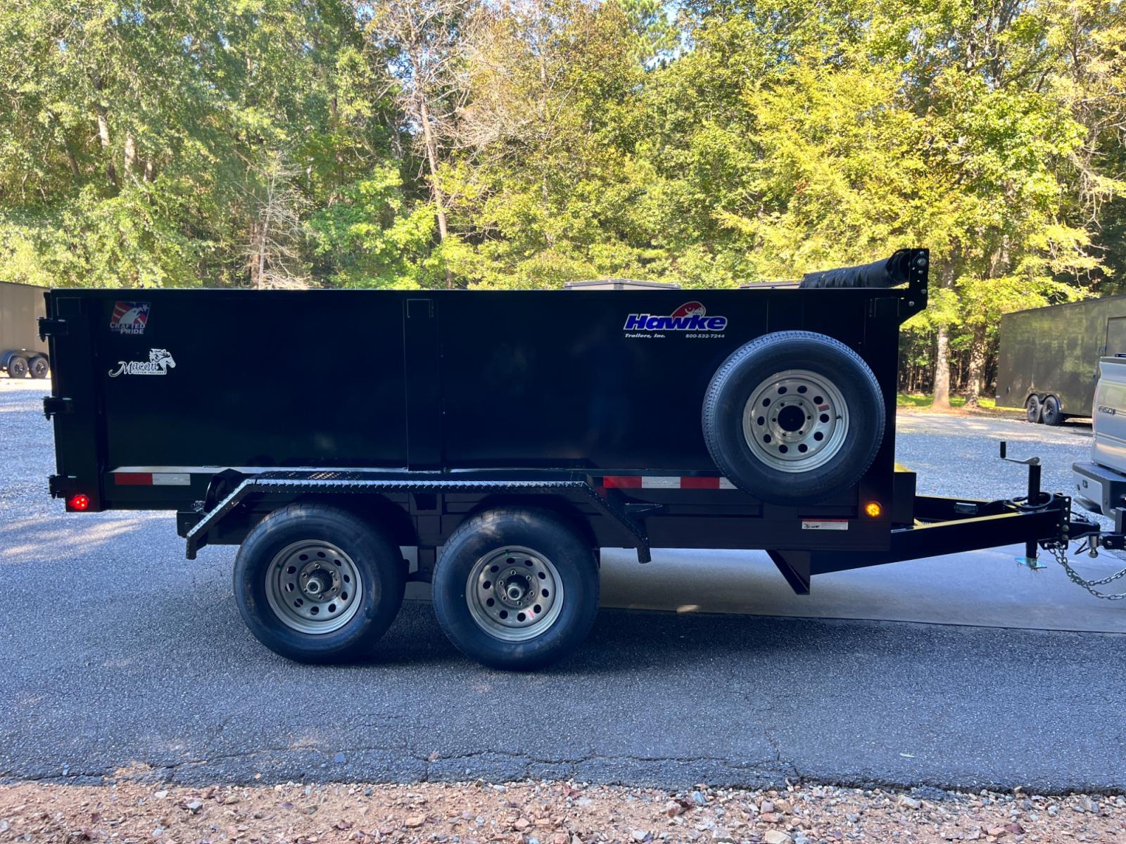 2023 Black Hawke 6ft X 12ft High Sided , located at 1330 Rainey Rd., Macon, 31220, (478) 960-1044, 32.845638, -83.778687 - Brand New 5 Ton 2023 Model Hawke Brand, 6ft X 12ft Dump Trailer! Hawke Dump Trailers are Really Awesome & Heavy Duty! This Fantastic Quality is Seen Everywhere You Look! Extra Height 36" Tall Solid Steel Plate Walls are Heavy Duty! Full Length Heavy Duty Tarp! 5 Ton Total Capacity, or 10,000lbs - Photo #2