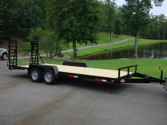 photo of  Flatbed & Equipment or Car Trailer, 3.5 Ton 7ft X 20ft Tandem Flip Up Ramps!
